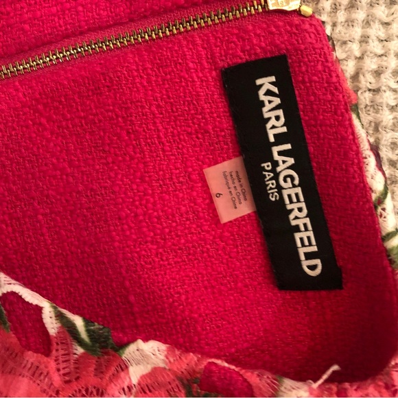 KARL LAGERFELD PARIS pink dress with floral lace detail! Size 6! - Picture 4 of 4